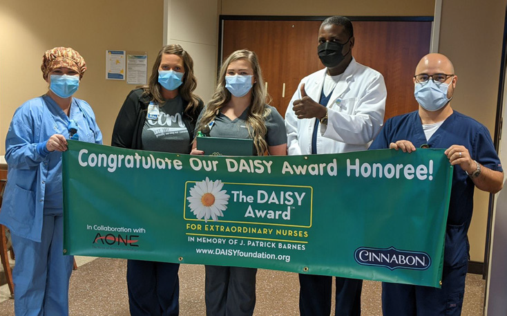 CCMH CARE team with Marissa Adams, LPN, Daisy Award Winner