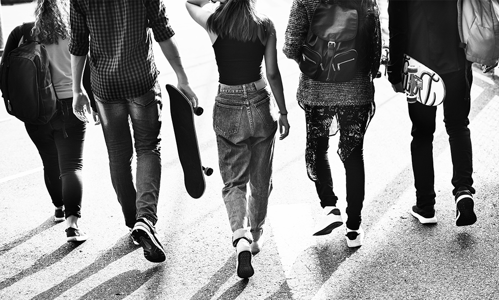 teens walking together